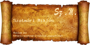 Szatmári Miklós névjegykártya