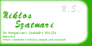 miklos szatmari business card